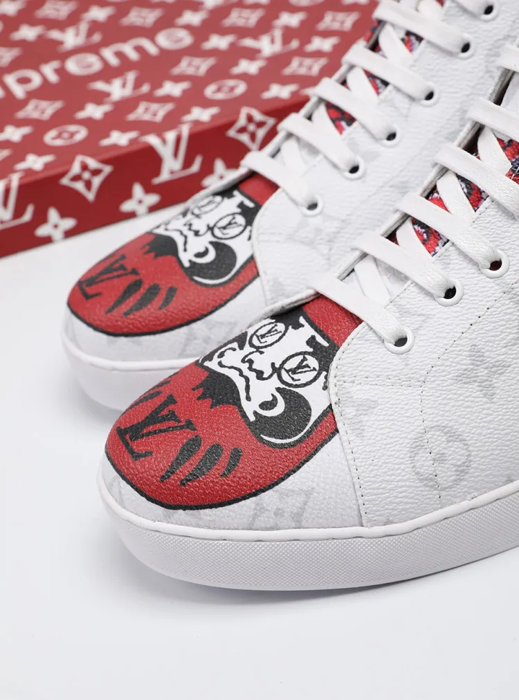 Factory price: 400💰 [LV] Animal series limited edition high-top sports shoes for men, L classic print, new autumn and winter style, original replica, 1:1 Counter quality, the fabric is Italian 🇮🇹 imported cowhide ➕🇮🇹 pure sheepskin lining ➕ original outsole, 🔍🔍 high quality, you can go in and out of the counter at will, welcome to compare, the outsole line will never be unglued, all sellers are welcome to sell in the picture above, can be shipped in one piece, code number: 38-44 (45 codes can be customized)